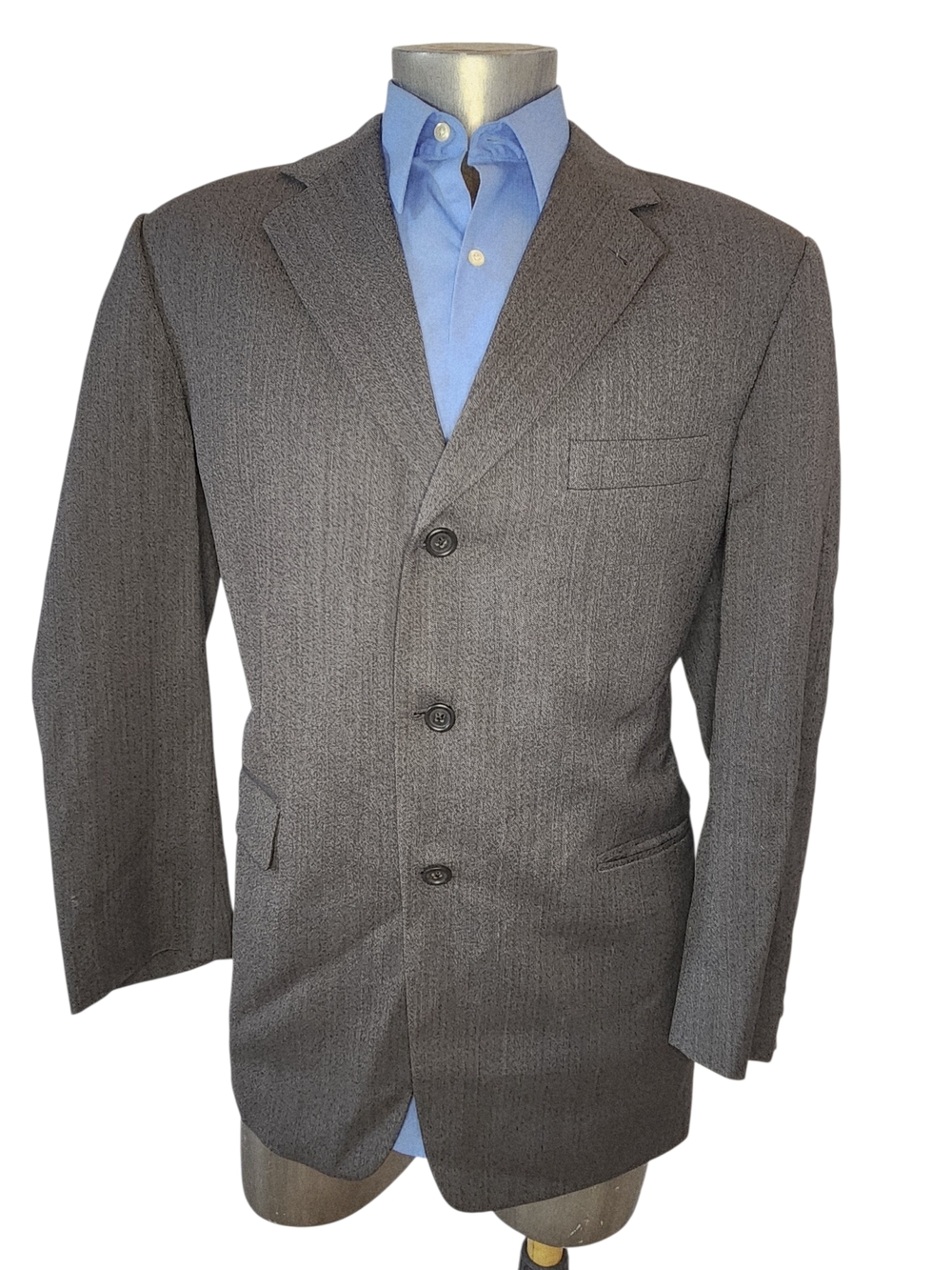 BURBERRY LONDON 3 BUTTONS SINGLE BREASTED MEN GRAY BLAZER JACKET SIZE 44 REGULAR